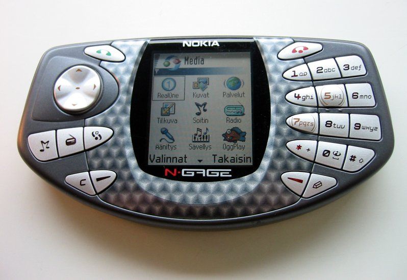 Original Nokia N-Gage game-phone shown from the front.